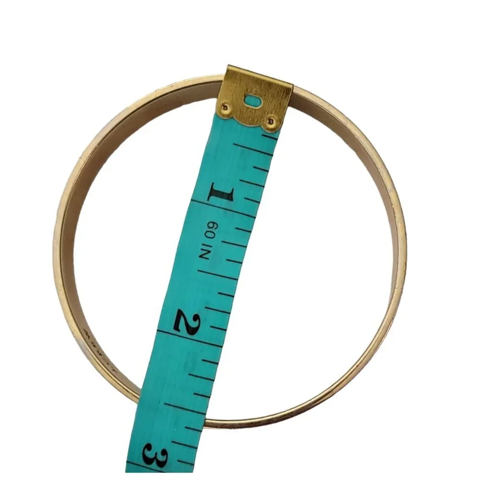 J.Crew Gold Tone Purple Lavender Enamel Bangle Bracelet E961 - Picture 7 of 9